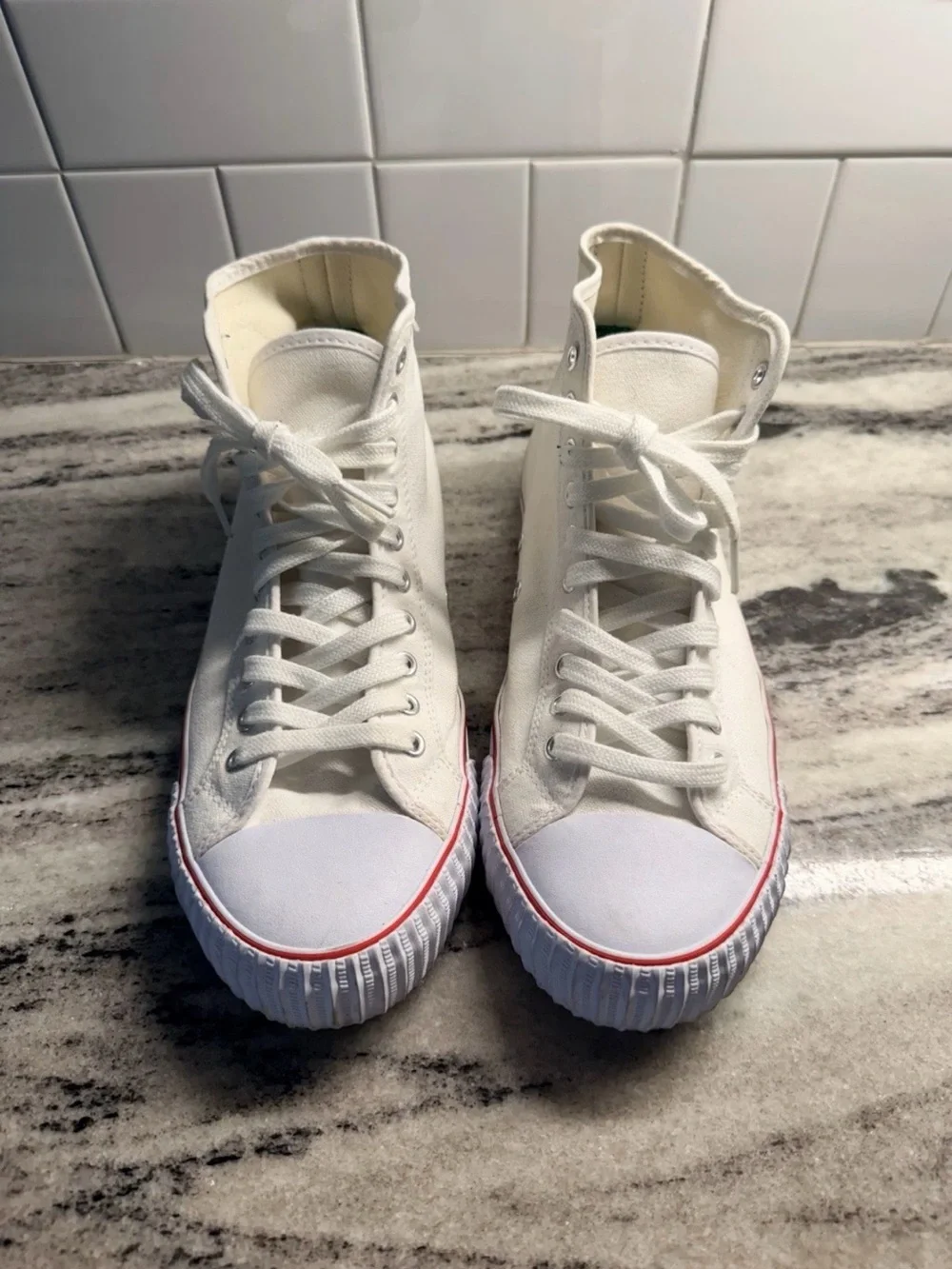 P.F. Flyers Center High-Top Sneakers White Retro Streetwear Size Men’s 12.5 W 11